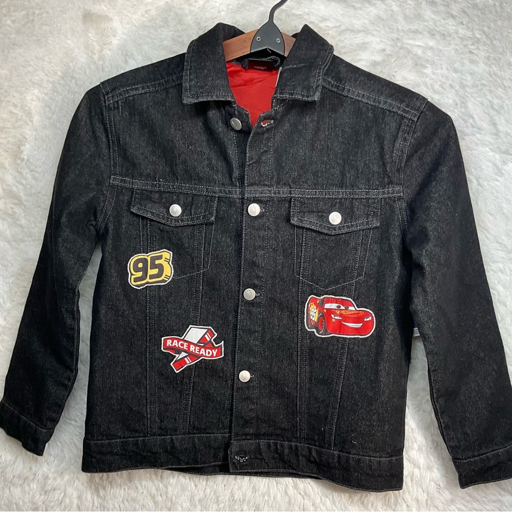 NWT Disney Cars Lightning McQueen Jacket (Boys 7/8) Rusteze Black Denim Cotton